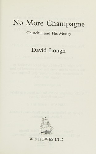 David Lough: No more champagne (2016, WF Howes Ltd)