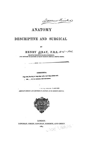 Henry Gray: Anatomy, descriptive and surgical (1864, Longman, Green, Longman , Roberts and Green)