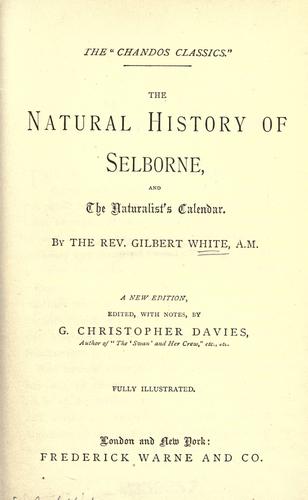 Gilbert White: The natural history of Selborne (1879, Frederick Warne and Co.)